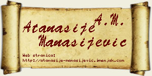Atanasije Manasijević vizit kartica